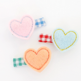 Felt Heart Hair Clips (x6)