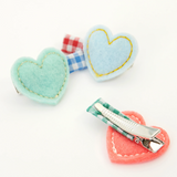 Felt Heart Hair Clips (x6)