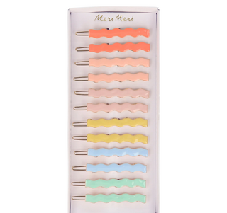 Enamel Wavy Hair Clips (x12)