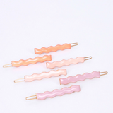 Enamel Wavy Hair Clips (x12)