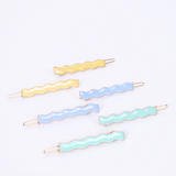 Enamel Wavy Hair Clips (x12)