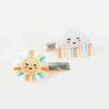 Rainbow Sun and Cloud Hair Clips (x2)