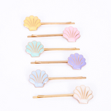 Enamel Shell Hair Slides (x6)