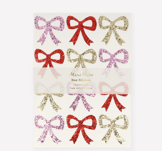 Glitter Bow Stickers (x8 sheets)