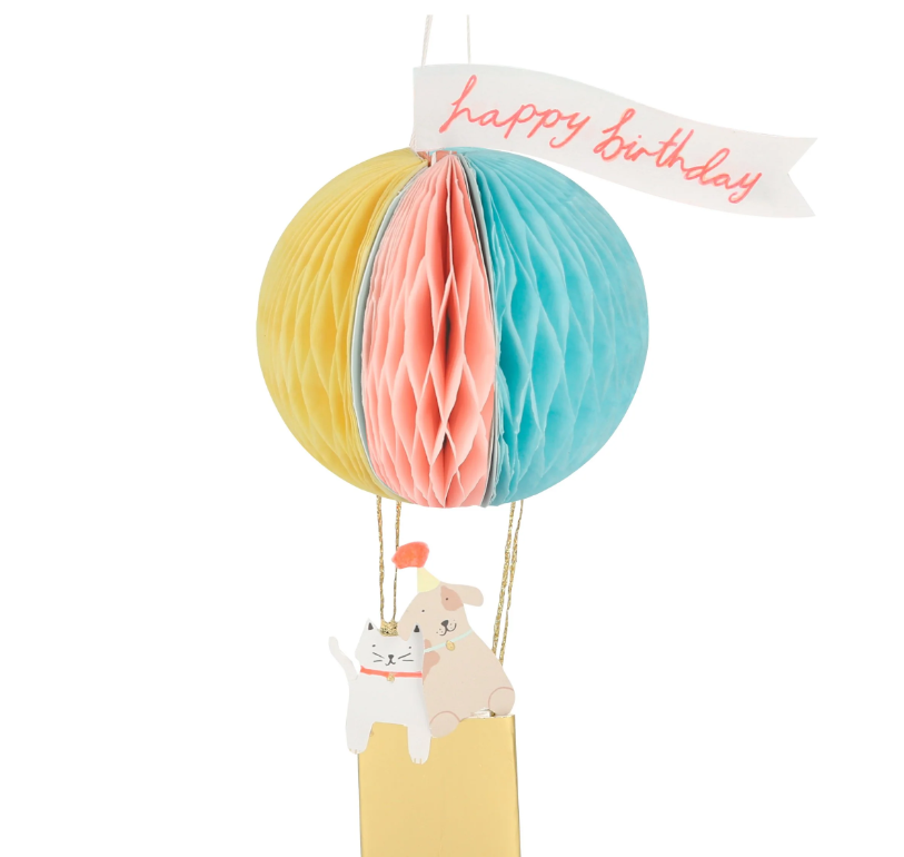 Air Balloon Honeycomb Birthday Card