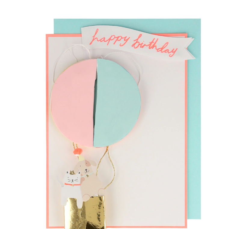 Air Balloon Honeycomb Birthday Card