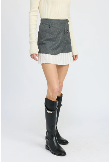 Presley Mixed Media Mini Skirt