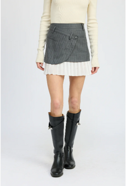Image of Presley Mixed Media Mini Skirt