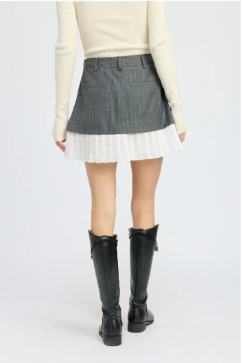 Image of Presley Mixed Media Mini Skirt