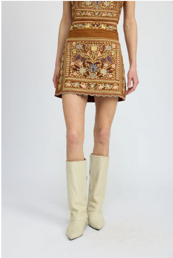 Image of Nico Embroidered Mini Skirt