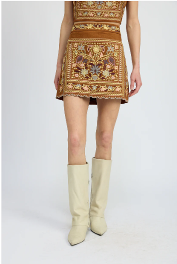 Nico Embroidered Mini Skirt