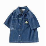 Toddler Boy Explore Style Denim Short Sleeve Shirt