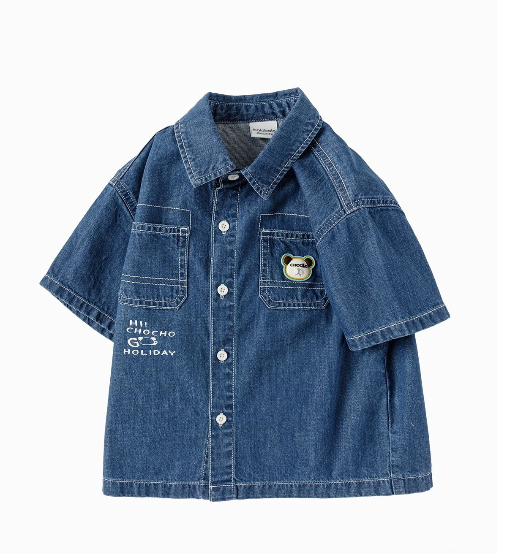 Toddler Boy Explore Style Denim Short Sleeve Shirt