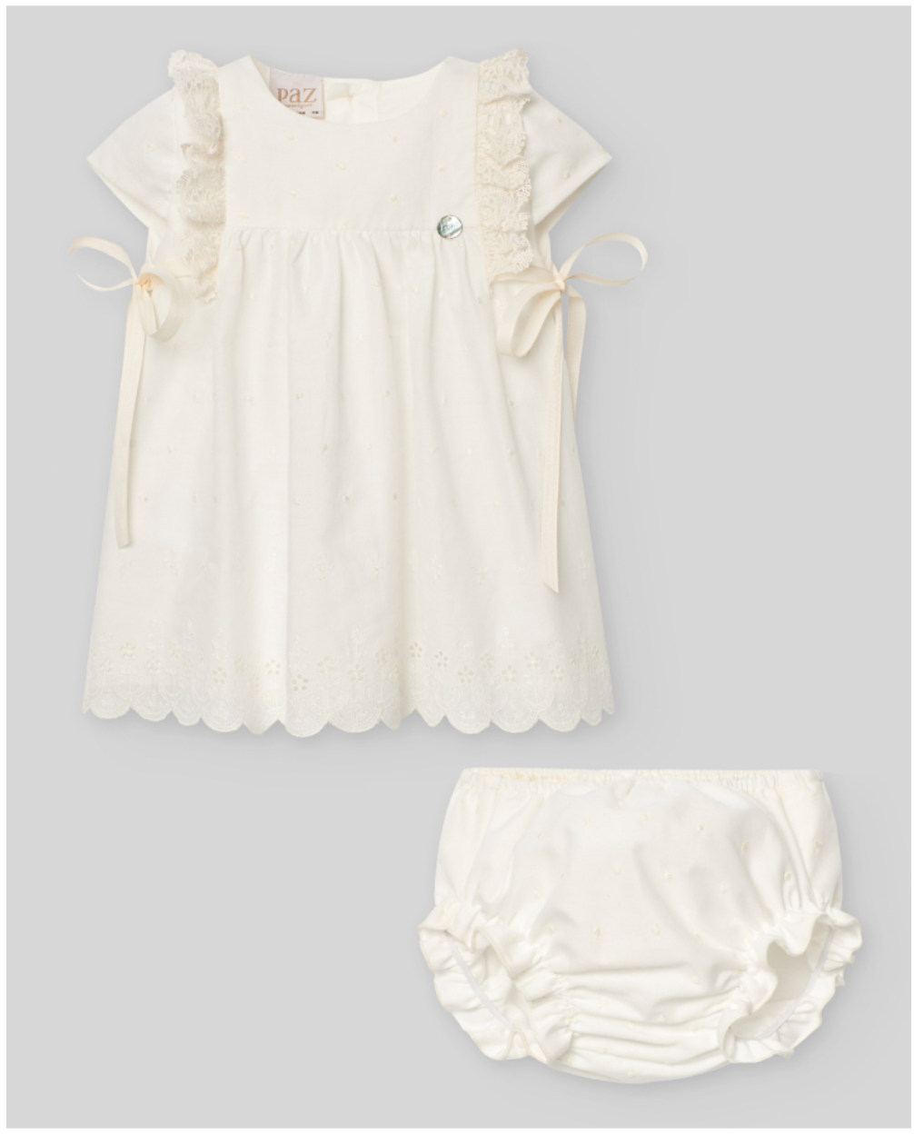 Paz Rodriguez - Woven Newborn Dress and Bloomers Set