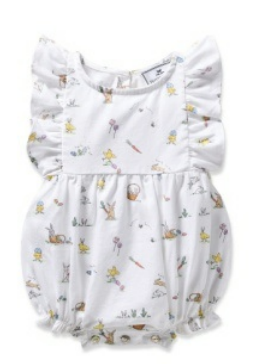 Infant's Twill Ruffled Romper in Easter Frolic
