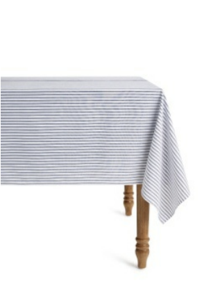 Navy French Ticking Table Cloth