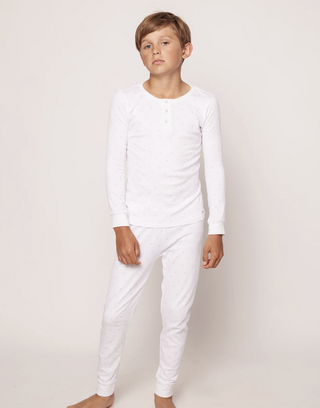 Kid's Pima Snug Fit Pajama Set in Grey Stars