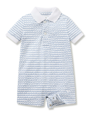 Louis Pima Play Romper in La Mer