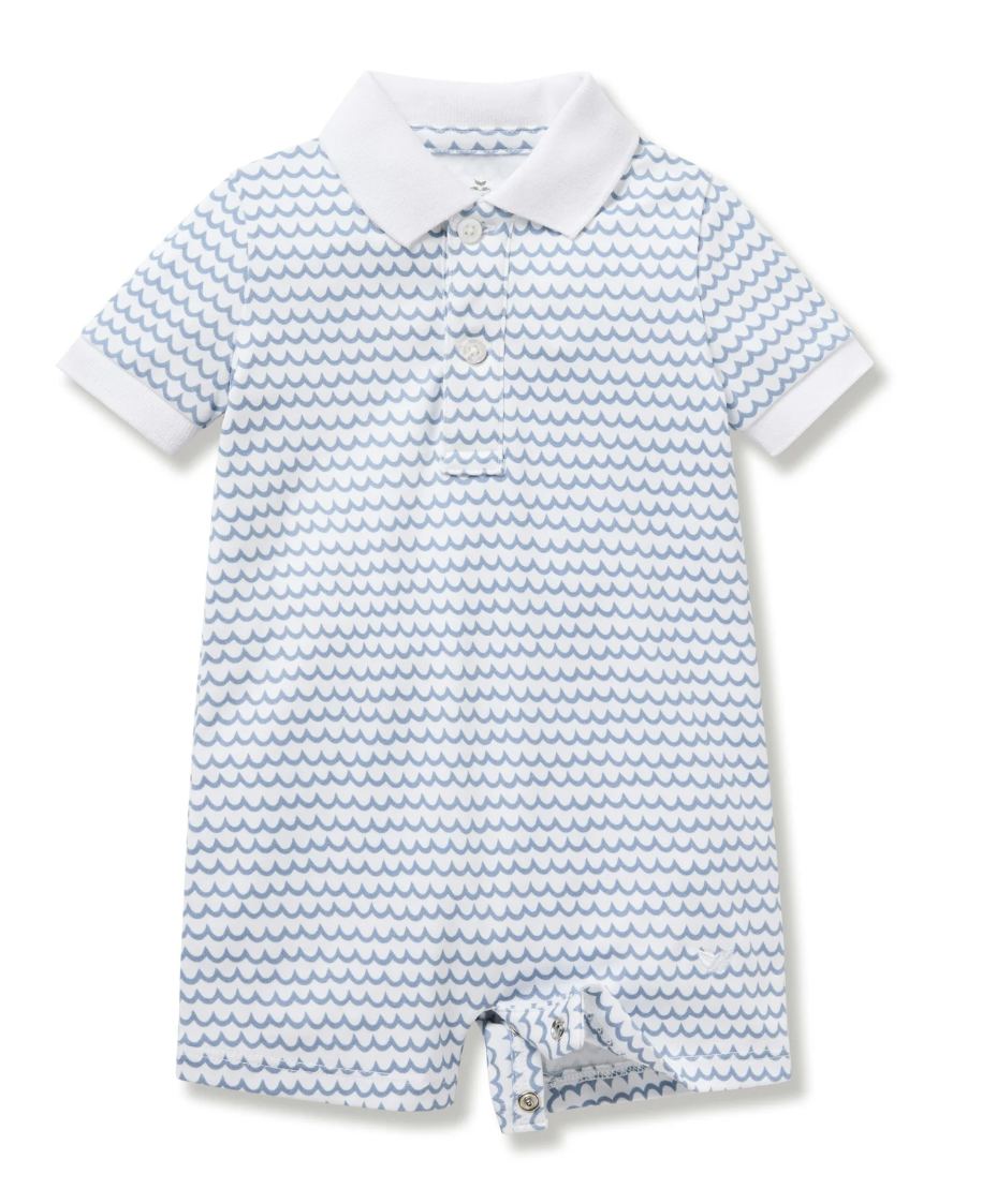 Louis Pima Play Romper in La Mer