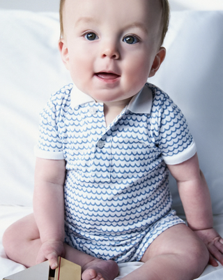 Louis Pima Play Romper in La Mer