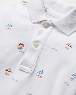 Louis Pima Play Romper in Bateau