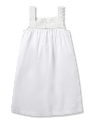 Girl's Twill Esme Nightgown in White