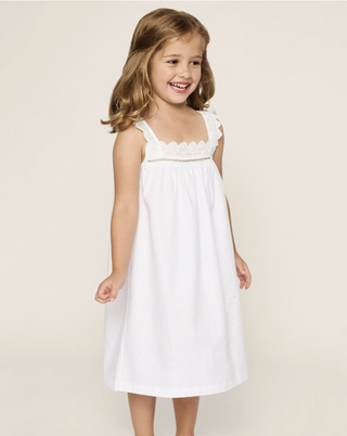 Girl's Twill Esme Nightgown in White