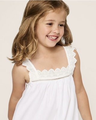 Girl's Twill Esme Nightgown in White
