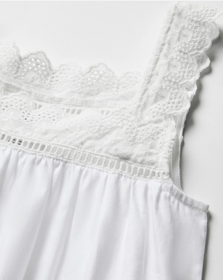Girl's Twill Esme Nightgown in White