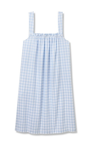 Women's Twill Annabelle Nightgown in Light Blue Gingham