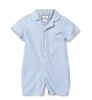 French Blue Seersucker Summer Romper