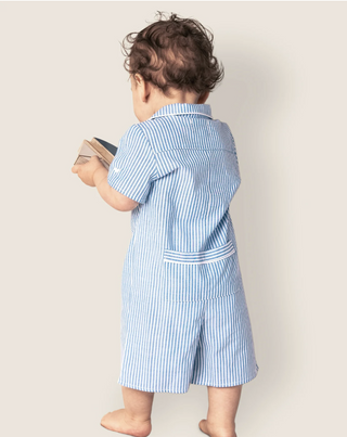French Blue Seersucker Summer Romper