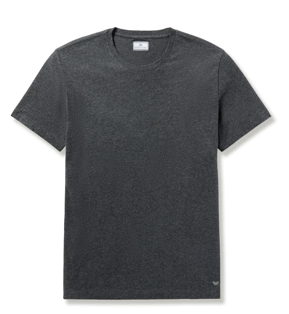 Men's Pima Crew Neck Short Sleeve Top in Dark Grey