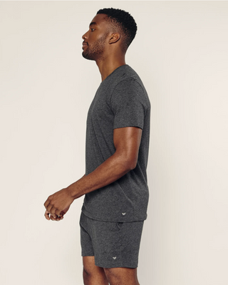 Men's Pima Crew Neck Short Sleeve Top in Dark Grey
