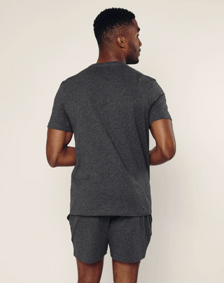 Men's Pima Crew Neck Short Sleeve Top in Dark Grey
