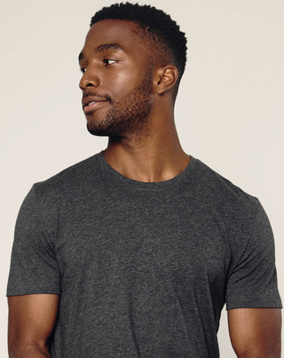 Men's Pima Crew Neck Short Sleeve Top in Dark Grey