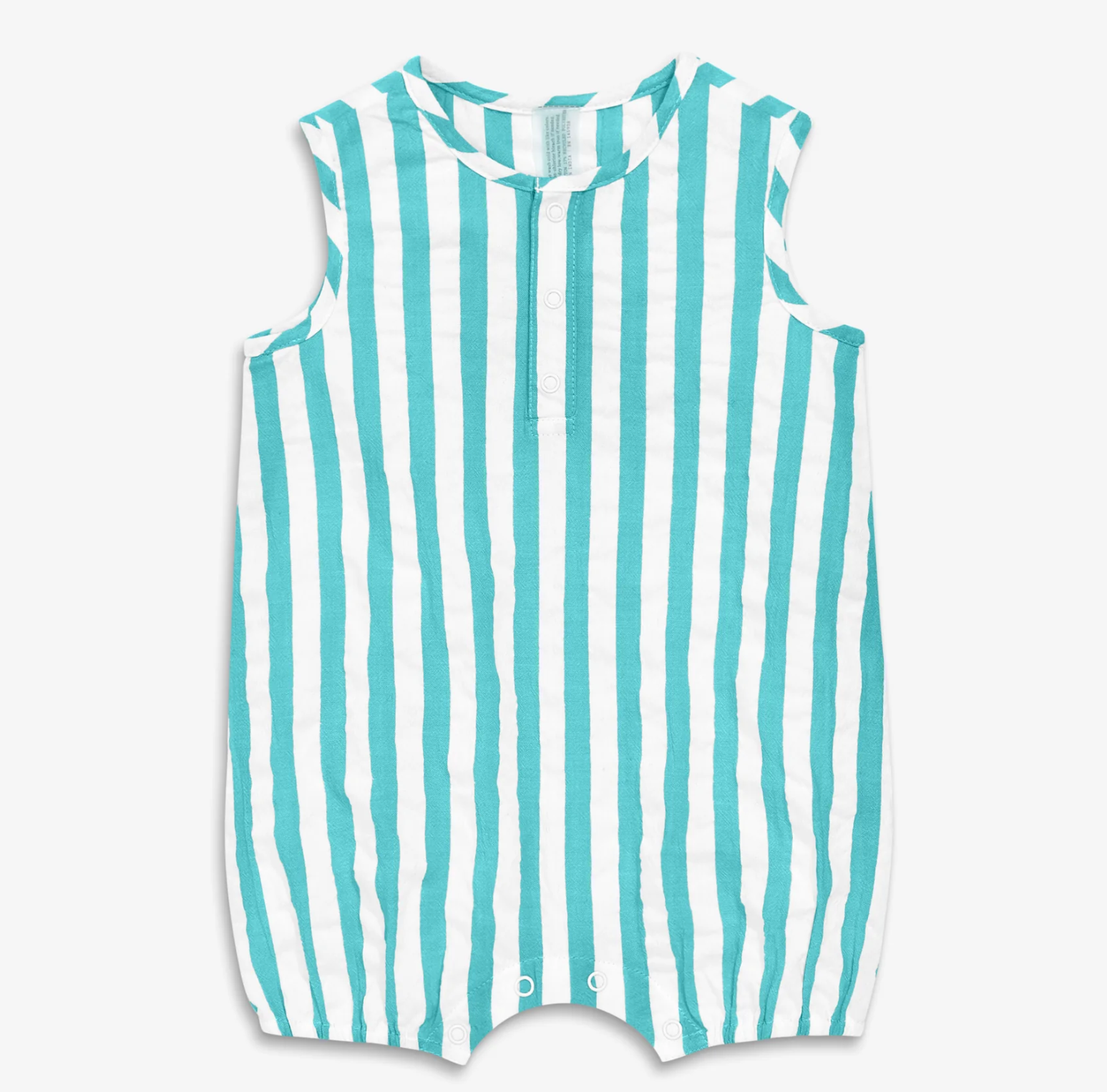 Baby Henley Tank Shortie in Seersucker Stripe