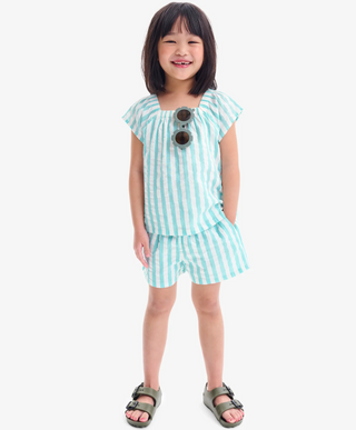 Kids Beach Short In Seersucker Stripe