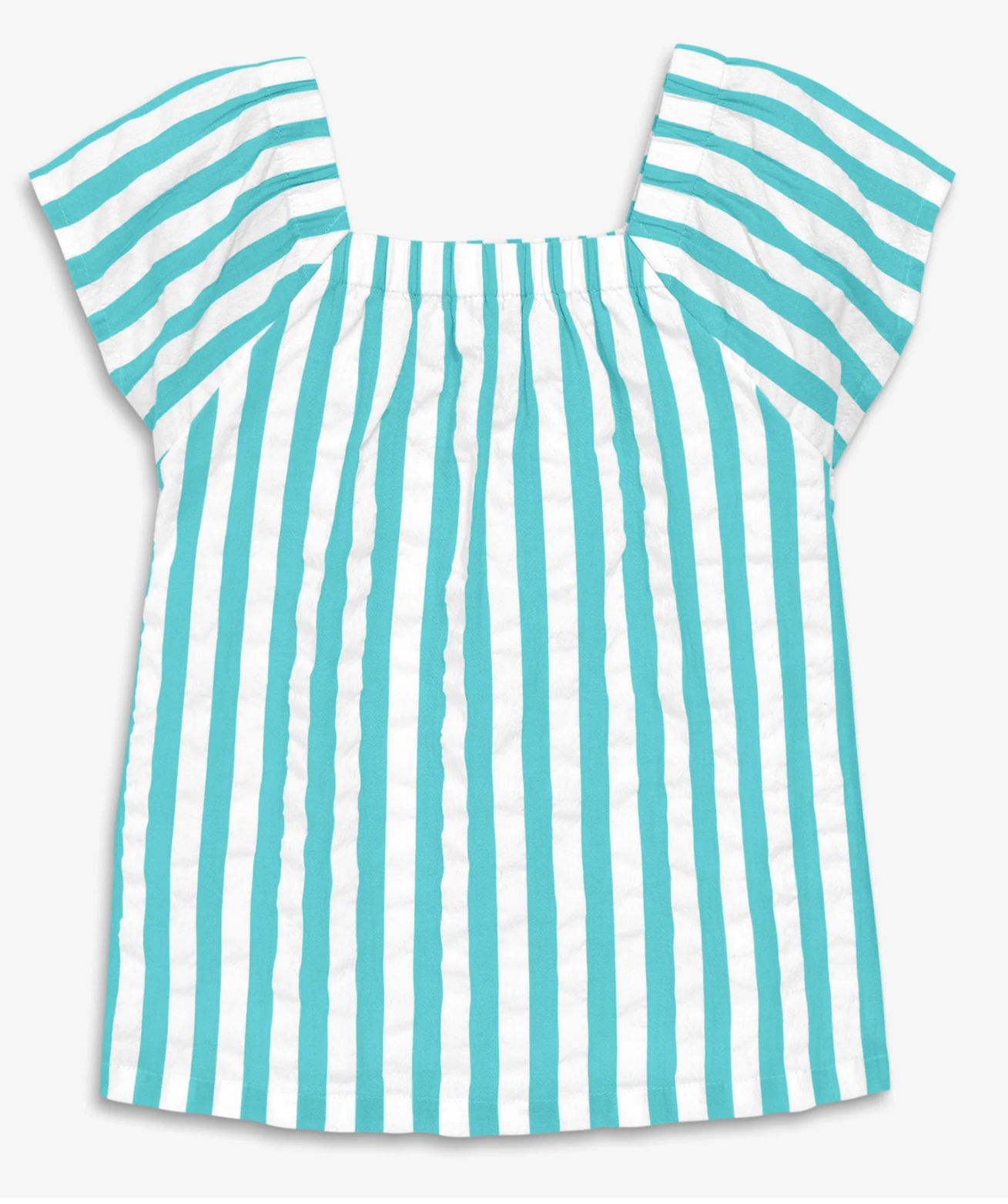 Kids Picnic Top In Seersucker Stripe