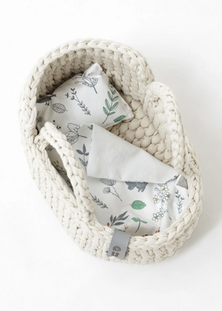 Anzy Home- Mini Doll Moses Basket w/Rocking Stand+