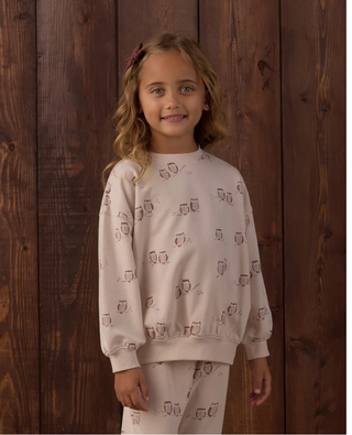 Rylee and Cru Relaxed Sweatshirt Owls