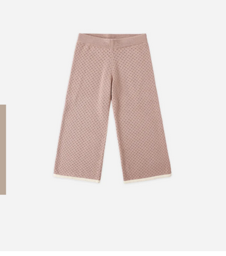 Rylee + Cru Pointelle Knit Pant Rosewood