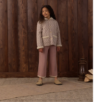 Rylee + Cru Pointelle Knit Pant Rosewood