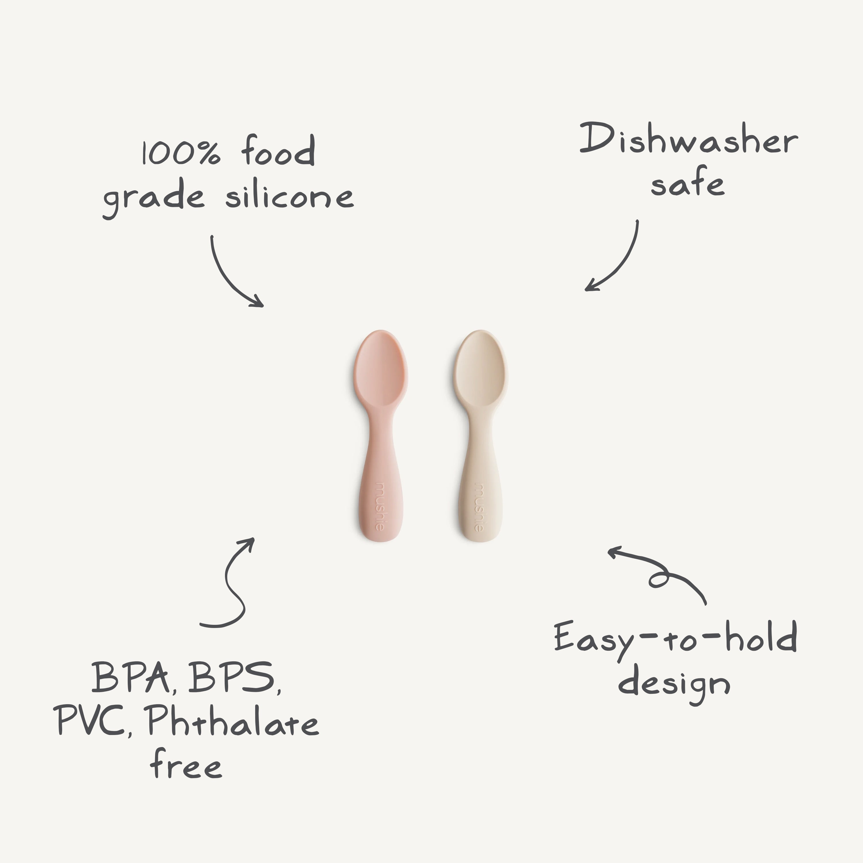 Image of Silicone Toddler Starter Spoons 2-Pack