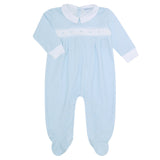 Blue Gingham Smocked Footie