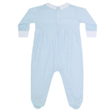 Blue Gingham Smocked Footie