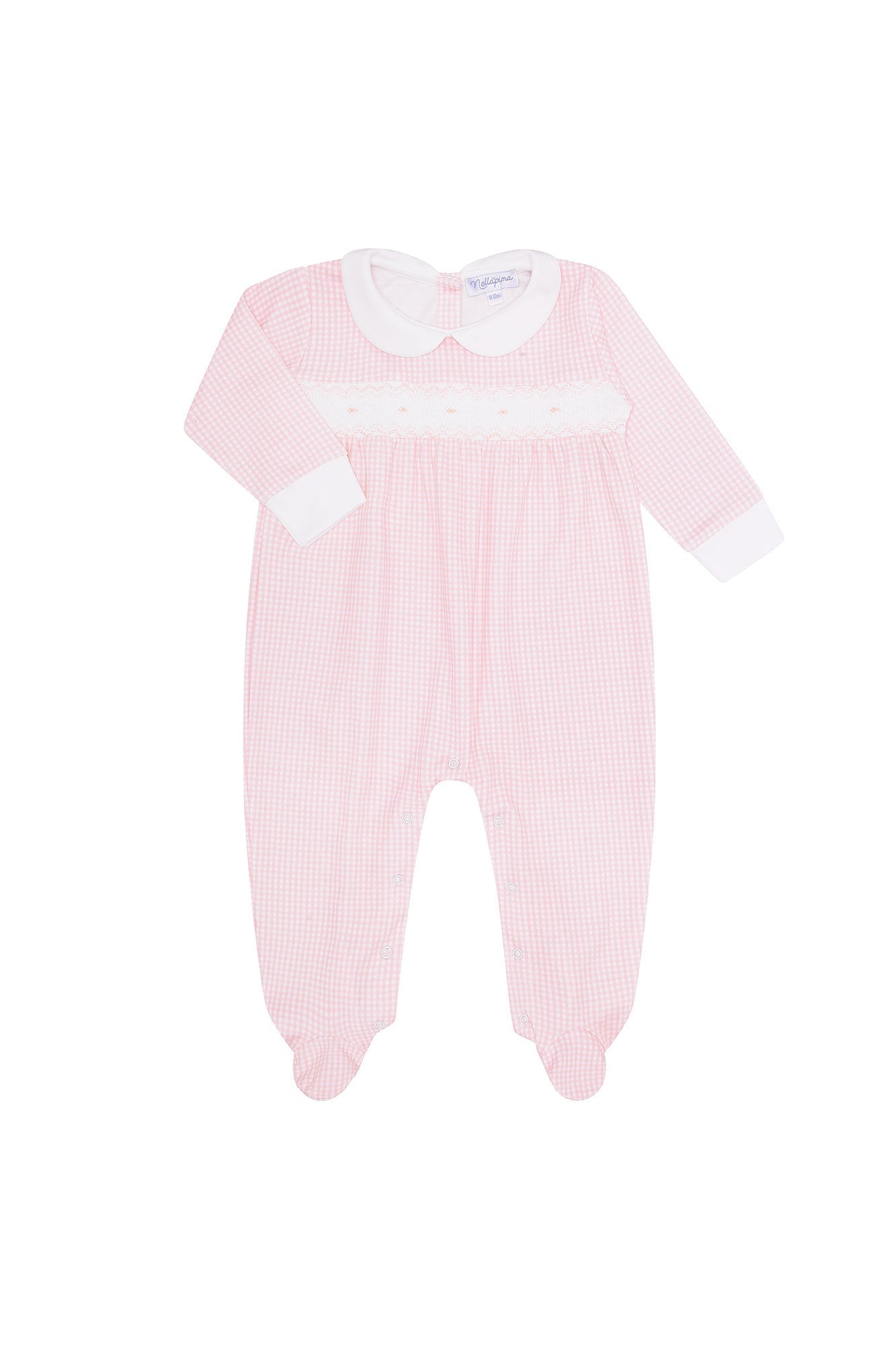 Image of Pink Gingham Smocked Footie