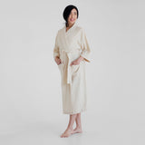 Soft & Elegant Waffle Spa Robe - Stone