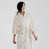 Soft & Elegant Waffle Spa Robe - Stone