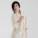 Soft & Elegant Waffle Spa Robe - Stone